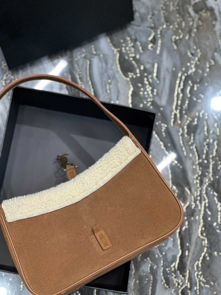 Saint Laurent Le 5 À 7 Hobo Bag In Suede And Shearling 65722811Zlw2281 - Image 7