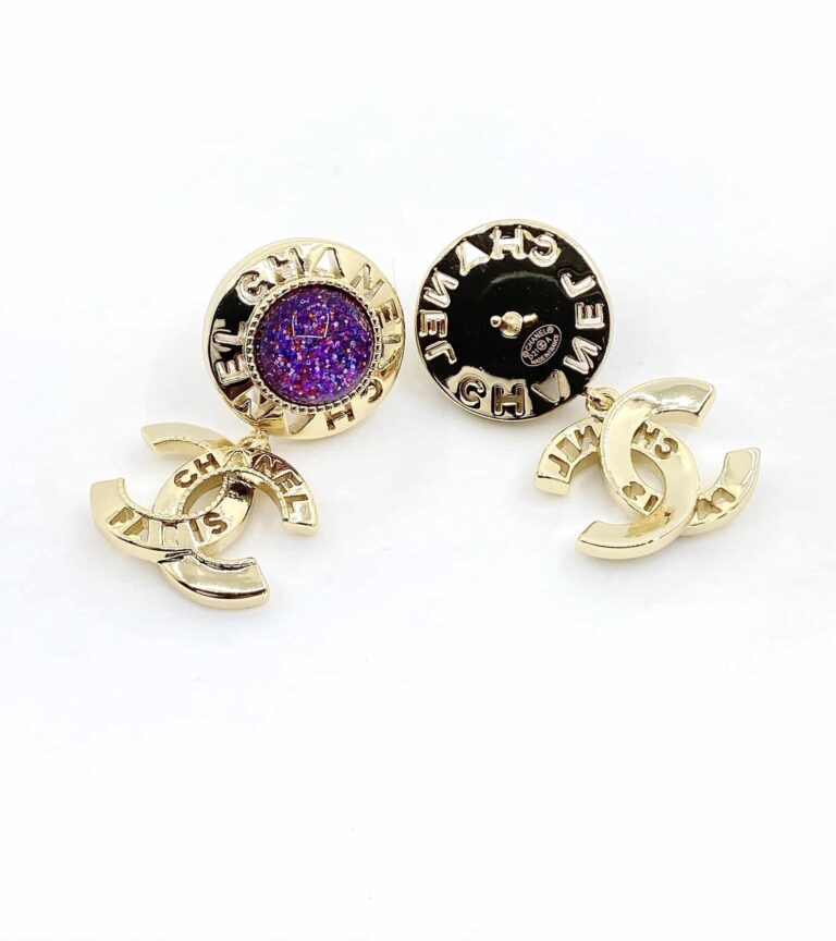 Chanel Purple Earrings - Image 4