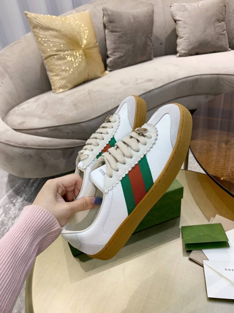 Gucci Women'S Leather Web Multicolor White - Image 8