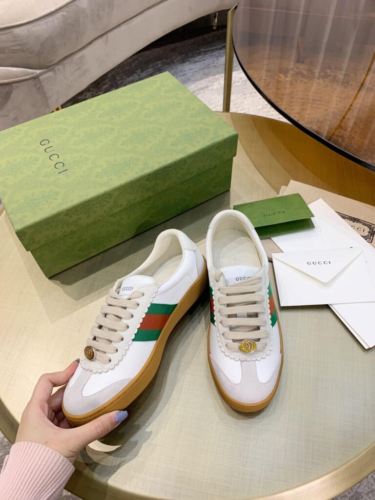 Gucci Women'S Leather Web Multicolor White - Image 7