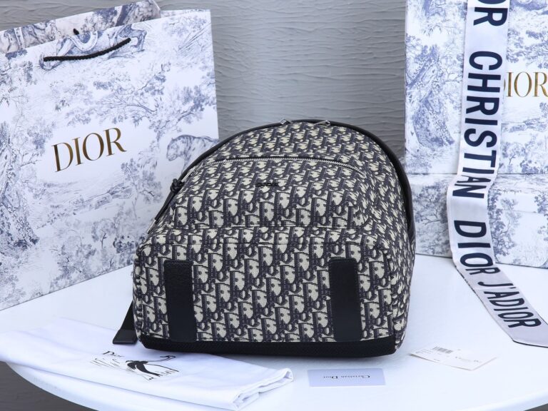 Dior Rider Backpack Oblique Jacquard Beige And Black 40Cm - Image 9