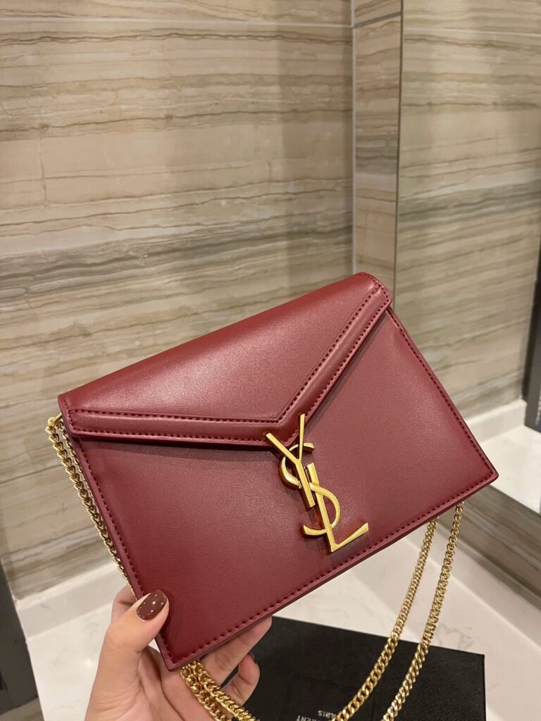 Saint Laurent Cassandra Chain Crossbody Bag Wine Red 582334Bowaw6476 - Image 8