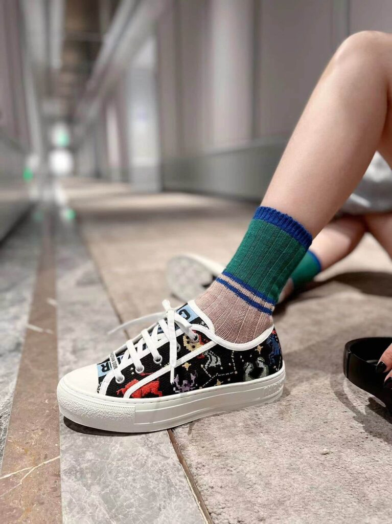 Dior Walk'N'Dior Embroidered Cotton With Pixel Zodiac Motif Black Multicolor - Image 6