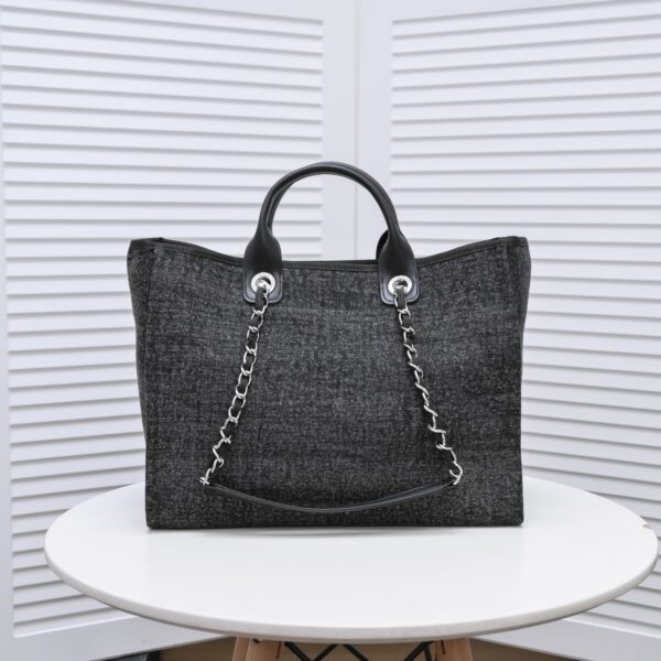 Chanel Large Tote Sliver Tone Metal Black Tote 38Cm A66941B06387 - Image 4