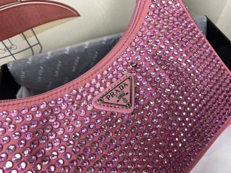 Prada Satin Crystal Mini Re-Edition 2000 Pink 1Bc5152Awlf0E18Vooo - Image 8