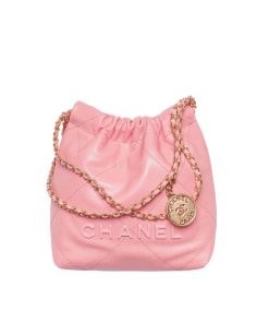Chanel 22 Mini Bag Grain Calfskin Pink 23Cm As3980 B14407 Nr646