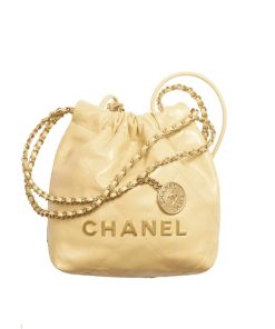 Chanel 22 Mini Bag Grain Calfskin Yellow 23Cm