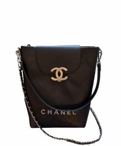 Chanel Bucket Bag Black 22Cm