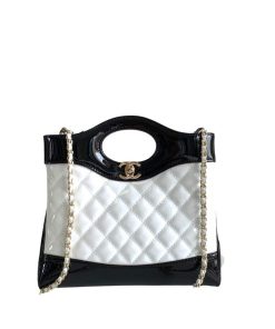 Chanel 31 Mini Lambskin Shopping Bag White 24Cm