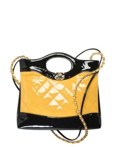 Chanel 31 Mini Lambskin Shopping Bag Yellow 24Cm