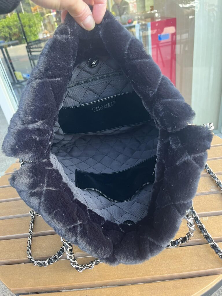 Chanel Large Backpack Lambskin Leather Silver Metal Black 36Cm - Image 5