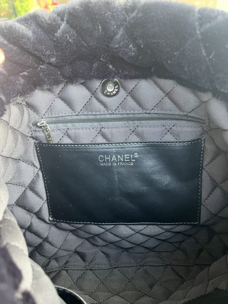 Chanel Large Backpack Lambskin Leather Silver Metal Black 36Cm - Image 6
