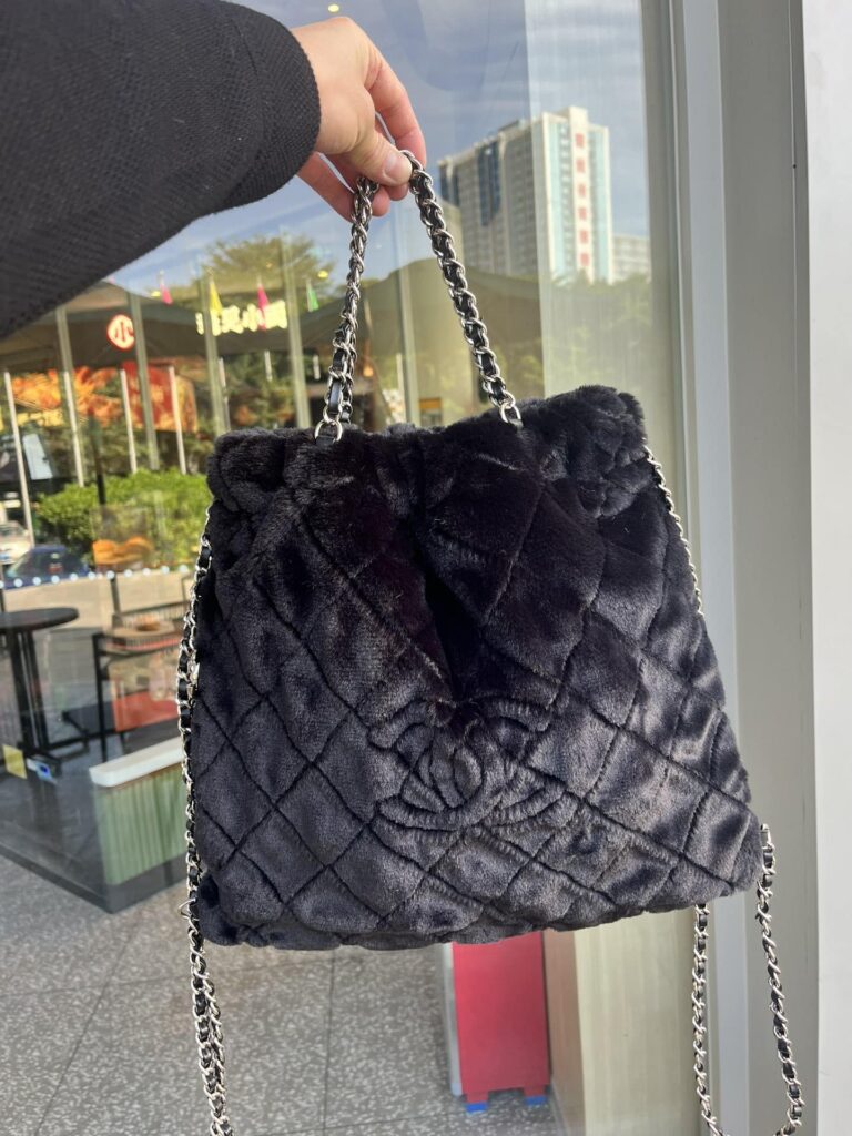 Chanel Large Backpack Lambskin Leather Silver Metal Black 36Cm - Image 7