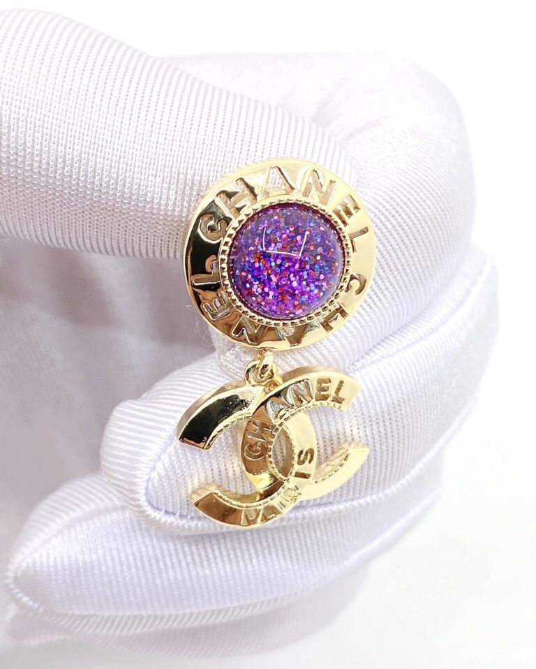 Chanel Purple Earrings - Image 2
