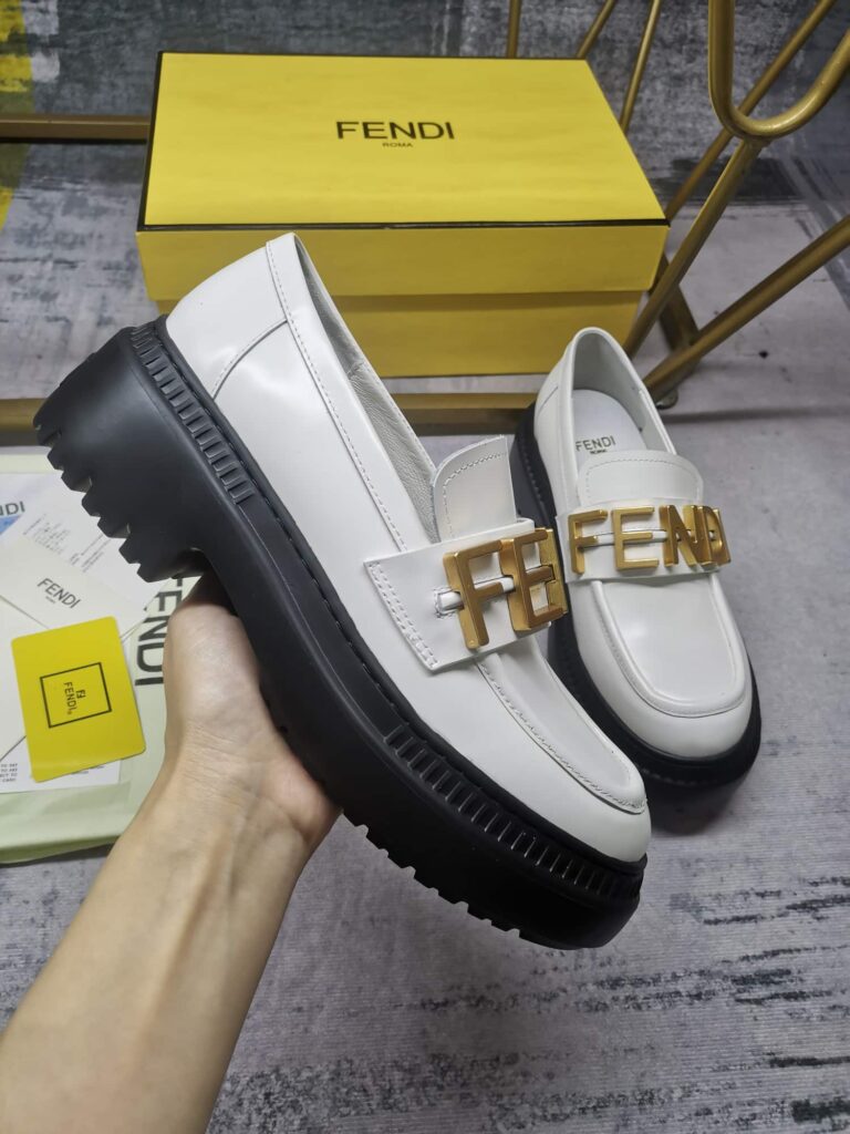 Fendigraphy Smooth Leather Loafers White 8D838369Ff1Iyw - Image 5