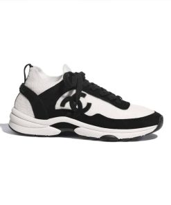 Chanel Low Top Trainer Sneakers White And Black G38033