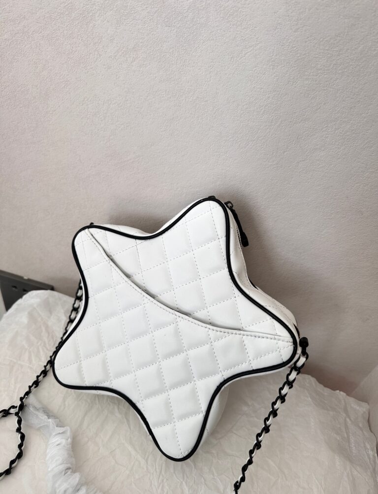 Chanel Star Hand Bag Black Metal White 22Cm - Image 7