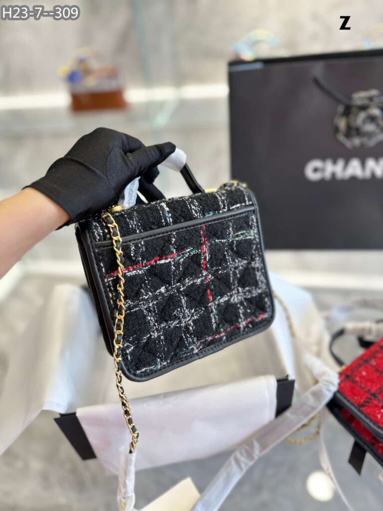 Chanel Tweed Mini Flap Bag Black 16Cm - Image 2