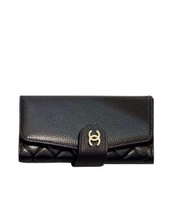 Chanel Long Flap Wallet Black 19Cm