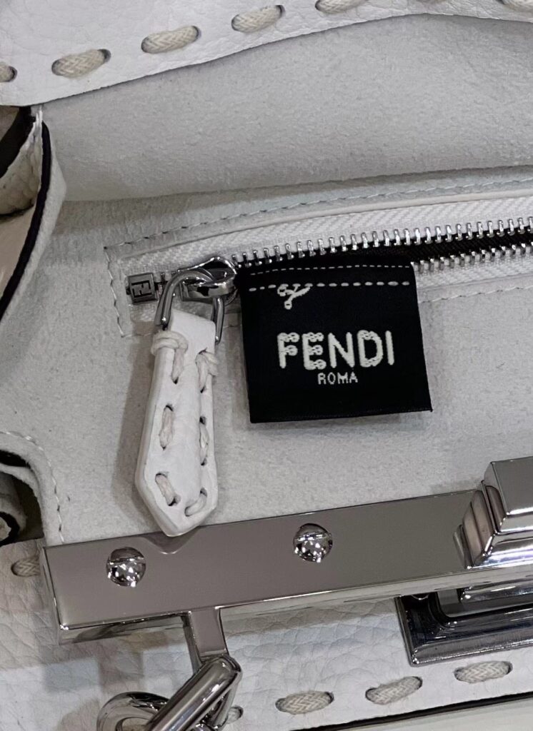 Fendi Peekaboo Mini Selleria Bag With Exotic Details White 8Bn244Akl3F1Jd9 - Image 10