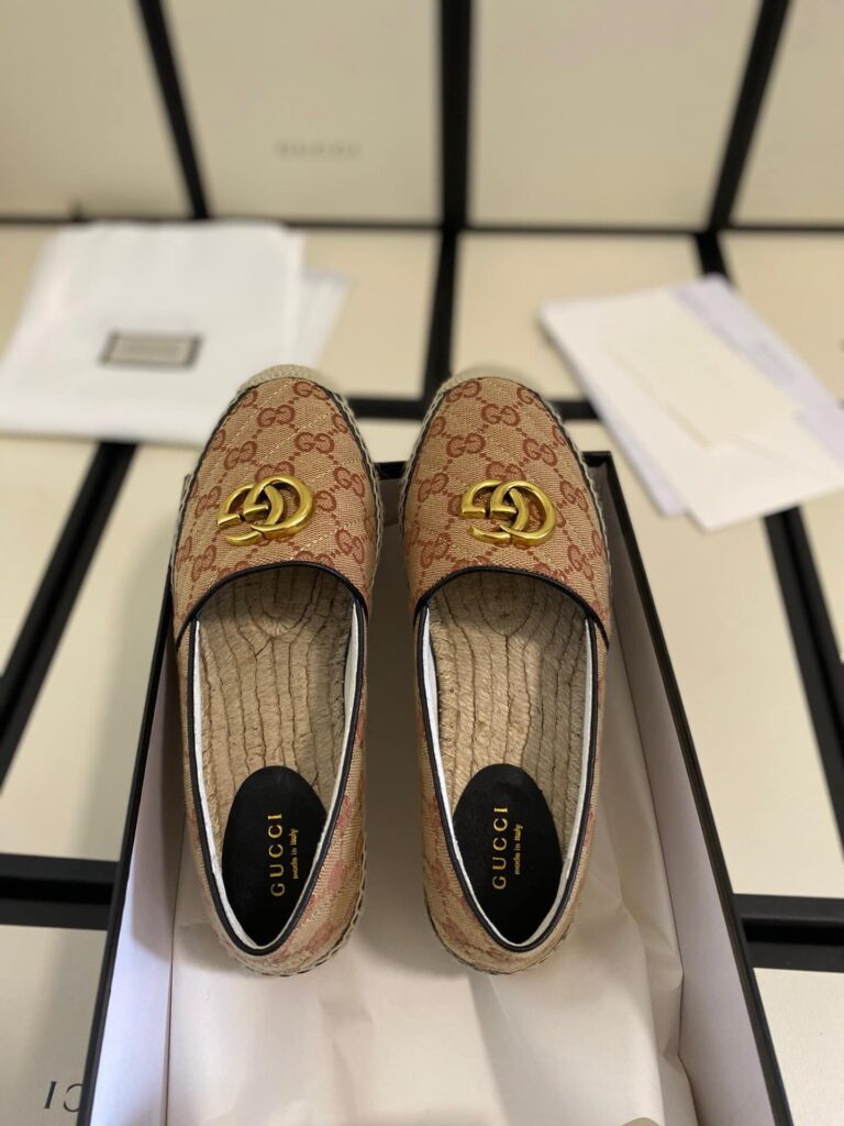 Gucci Women'S Matelassé Canvas Espadrille Beige 621239 Kqwm0 9765 - Image 2