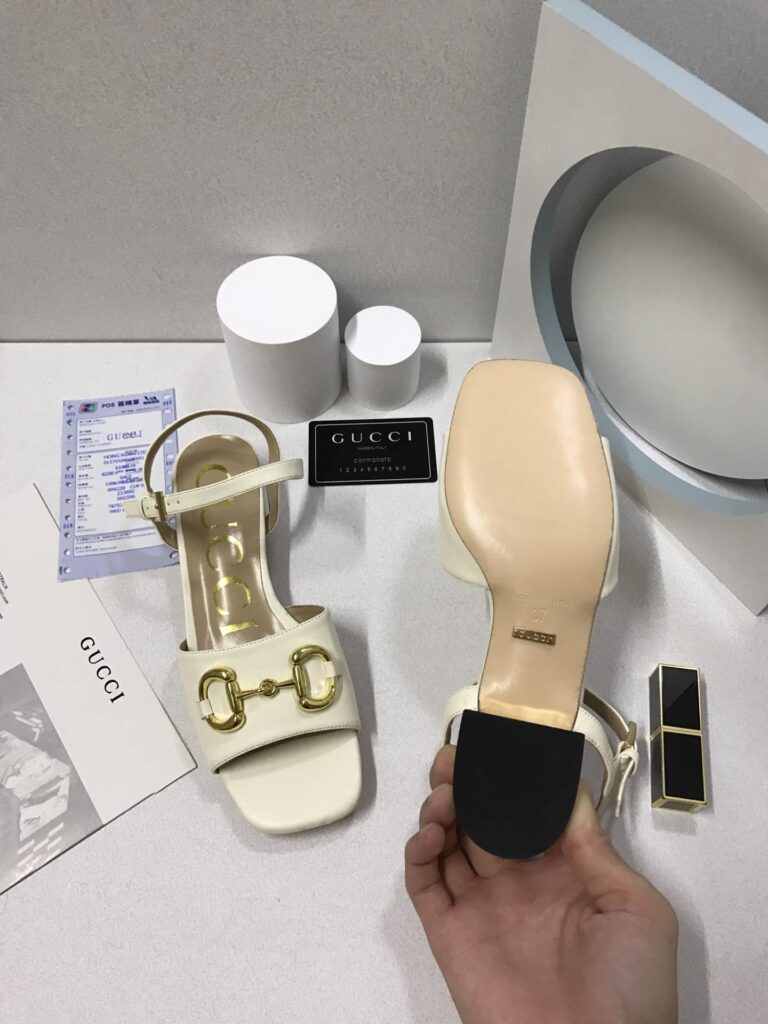 Gucci Women'S Sandal With Horsebit White 655413 Bko00 9022 - Image 7