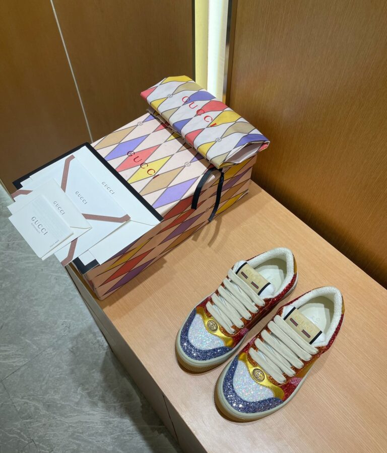 Gucci Lovelight Screener Sneaker With Glitter 710534 Faaku 4942 - Image 2