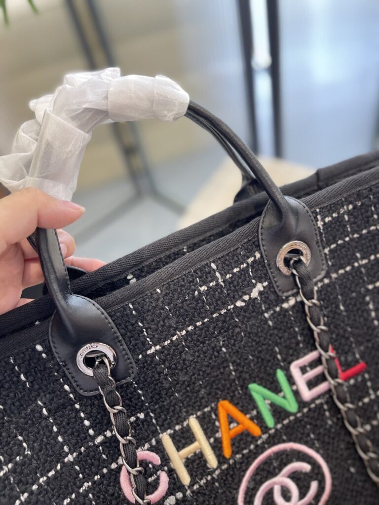 Chanel Large Shopping Bag Black 35Cm A66941 B09275 Nk815 - Image 3