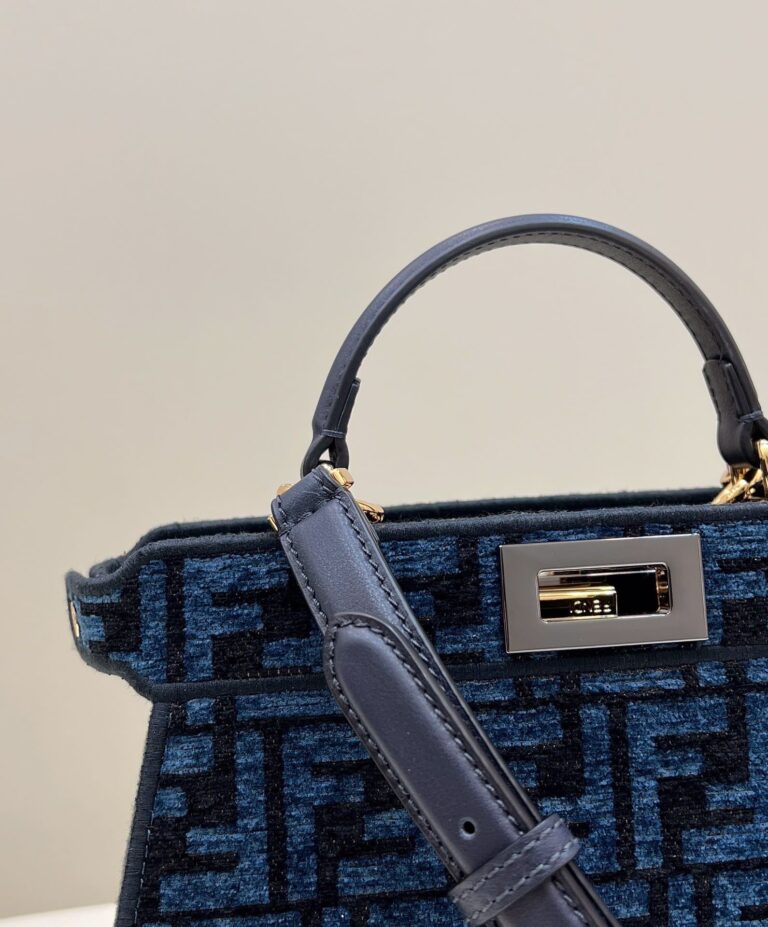 Fendi Peekaboo Iseeu Small Ff Tapestry Blue - Image 6