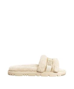 Dior Shearling Slide Natural Platinum