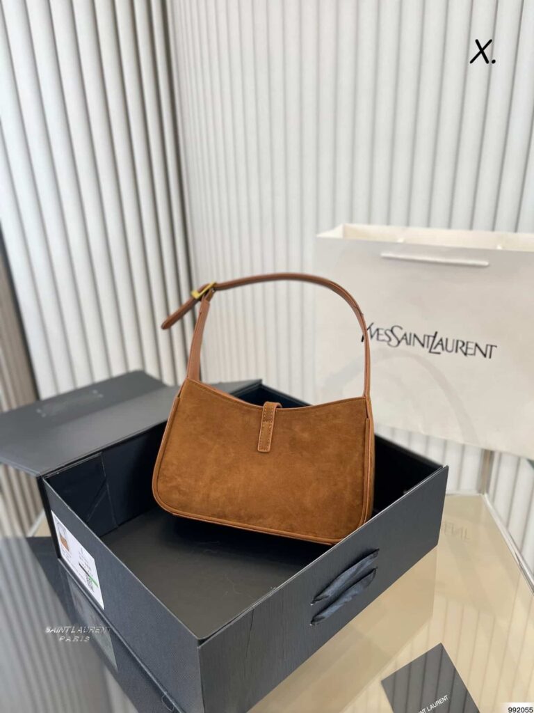 Saint Laurent Ysl Suede Hobo Shoulder Bag - Image 3