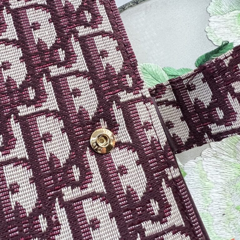 Dior Oblique Jacquard Wallet Red 19Cm - Image 7