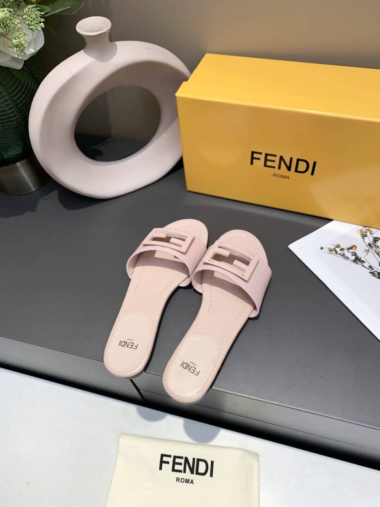 Fendi Signature Leather Sandals Slide Pink 8R8136Ae7Tf1Fgd - Image 7