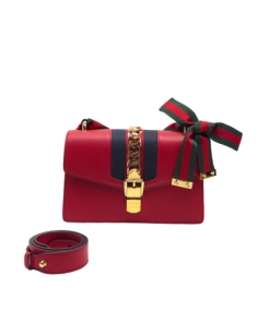 Gucci Sylvie Leather Mini Chain Bag Red 25.5Cm