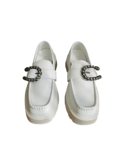 Gucci Women'S Leather Loafers With G White