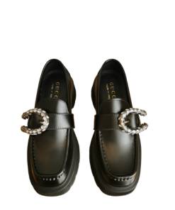 Gucci Women'S Leather Loafers With G Black