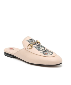 Gucci Princetown Leather Slipper With Three Litter Cat