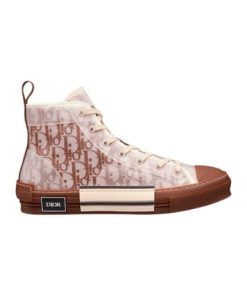 Dior B32 High Top Coffee Oblique Canvas 3Sh118Zmk H761