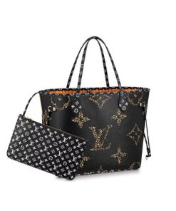 Louis Vuitton Neverfull Monogram Giant Jungle Mm Black Caramel M44676