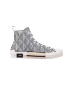 Dior B32 High Top Sneaker Gray Cd Diamond Canvas 3Sh118Zpp H868