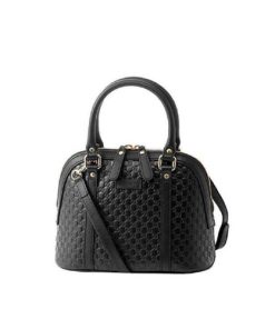 Gucci Gg Dome Satchel Shoulder Bag Black 24Cm 449654 Bmj1G 1000
