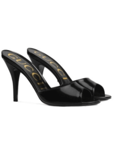 Gucci Women'S Slide Sandal With Double G Black