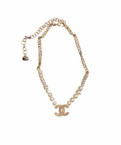 Chanel Women'S Pearl Necklace And Gold Metal