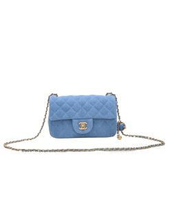 Chanel Mini Flap Handle Denim Blue 20Cm