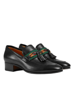 Gucci Loafer With Web And Interlocking G Black 624316 1W610 1066