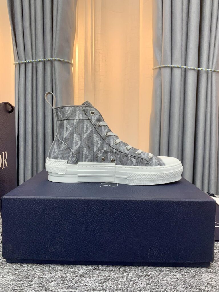 Dior B32 High Top Sneaker Gray Cd Diamond Canvas 3Sh118Zpp H868 - Image 2