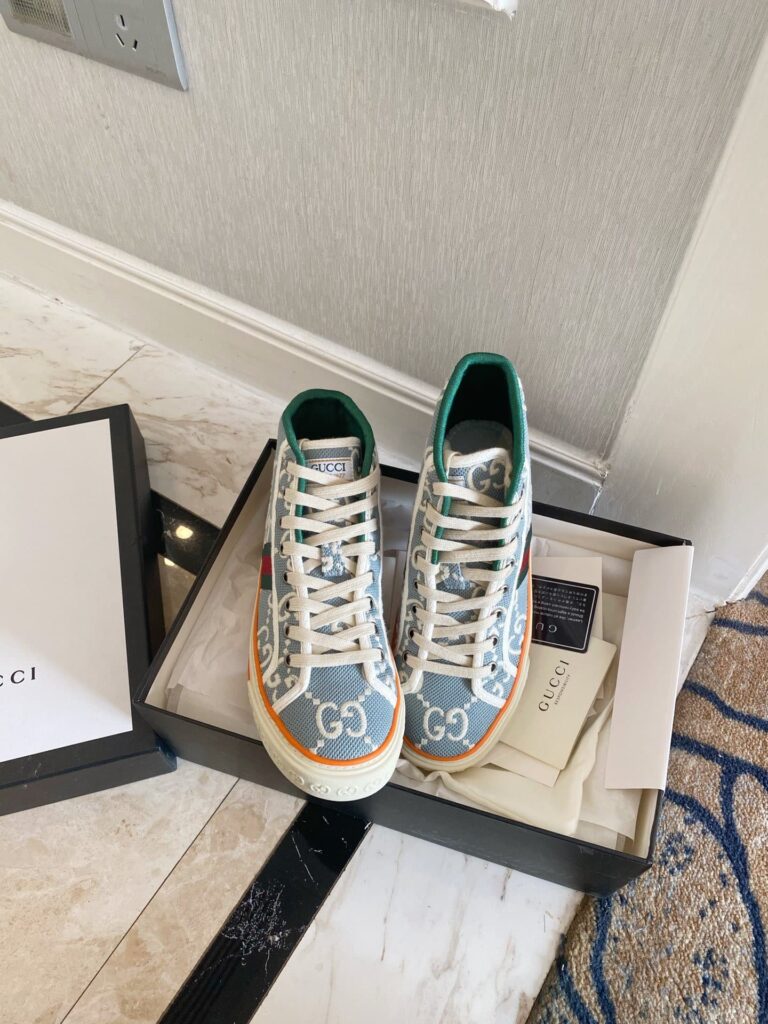 Gucci Tennis 1977 High Top Sneaker Light Blue - Image 6