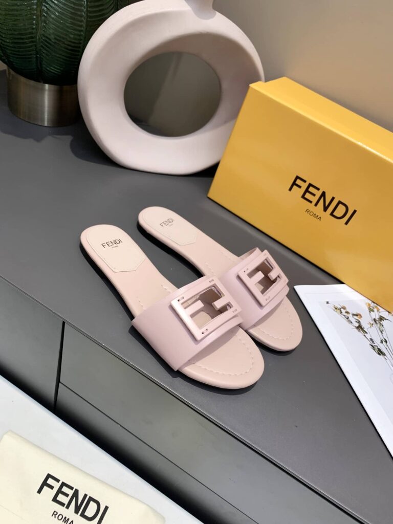 Fendi Signature Leather Sandals Slide Pink 8R8136Ae7Tf1Fgd - Image 8