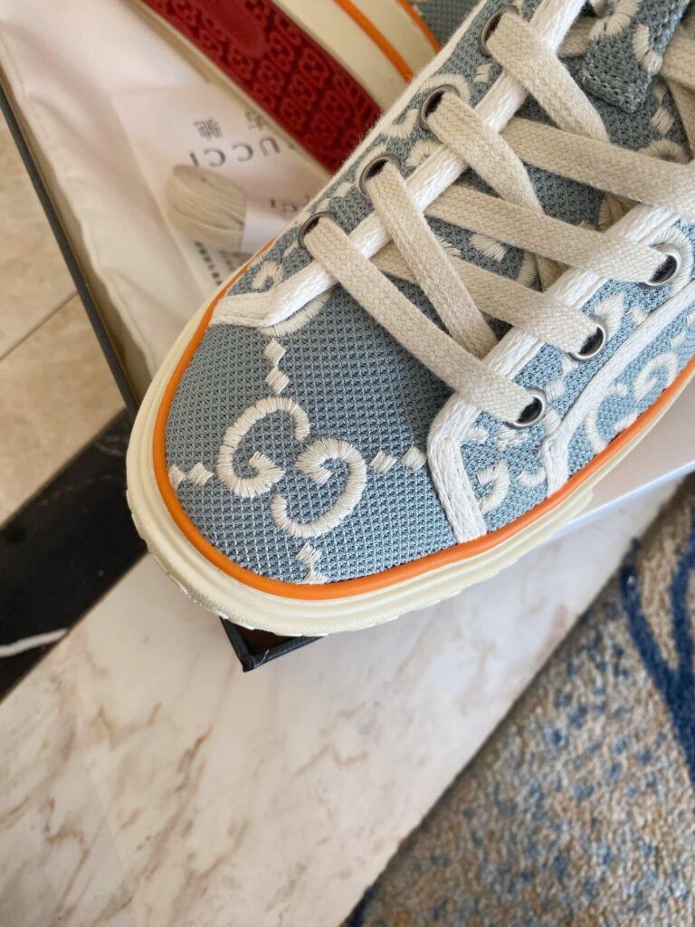 Gucci Tennis 1977 High Top Sneaker Light Blue - Image 4