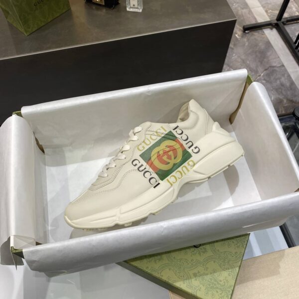 Gucci Women'S Rhyton Gucci Logo Leather Sneaker 500878 Drw00 9522 - Image 3